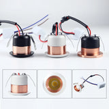 3W  Aluminum Round LED Dimmable Ceiling Downlight  AC110V 220V Recessed LED Spot Light Led Bulb Cutout 30mm With Driver