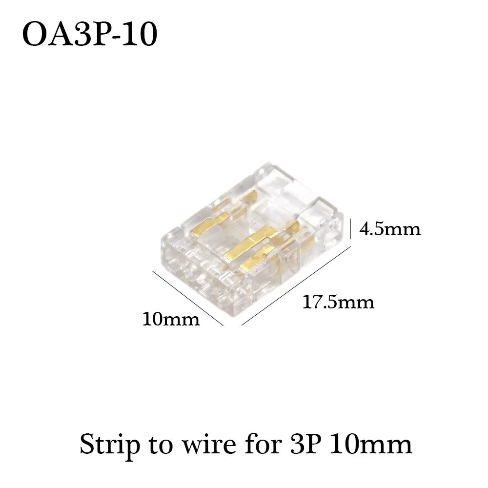 COB LED Wire Connector 5 8 10mm Connection Solderless Mini Buckle FCOB RGB CCT LED Strip Lights 2 3 4 Pin No Dark Area Connector