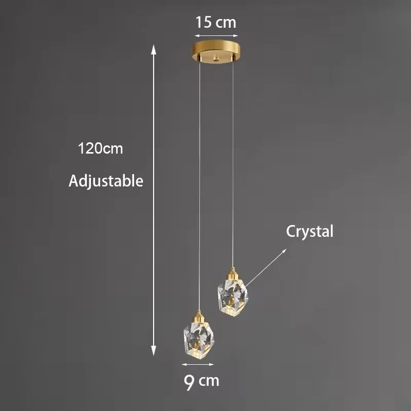 Modern Crystal Chandelier Indoor Crystal Ceiling Light Fixtures With Clear Solid Crystal For Living Room Hallway Kitchen Lamp