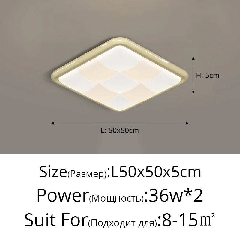 2025 Modern Led Living Room Ceiling Lamps Simple Cream Style Ceiling Lights Atmospheric Home Indoor Lighting Whole House Fixture