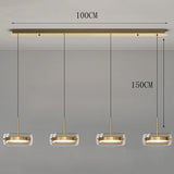 LED Italian minimalist restaurant pendant light, high-end glass dining table bar, desk lamp, modern island dining room lighting