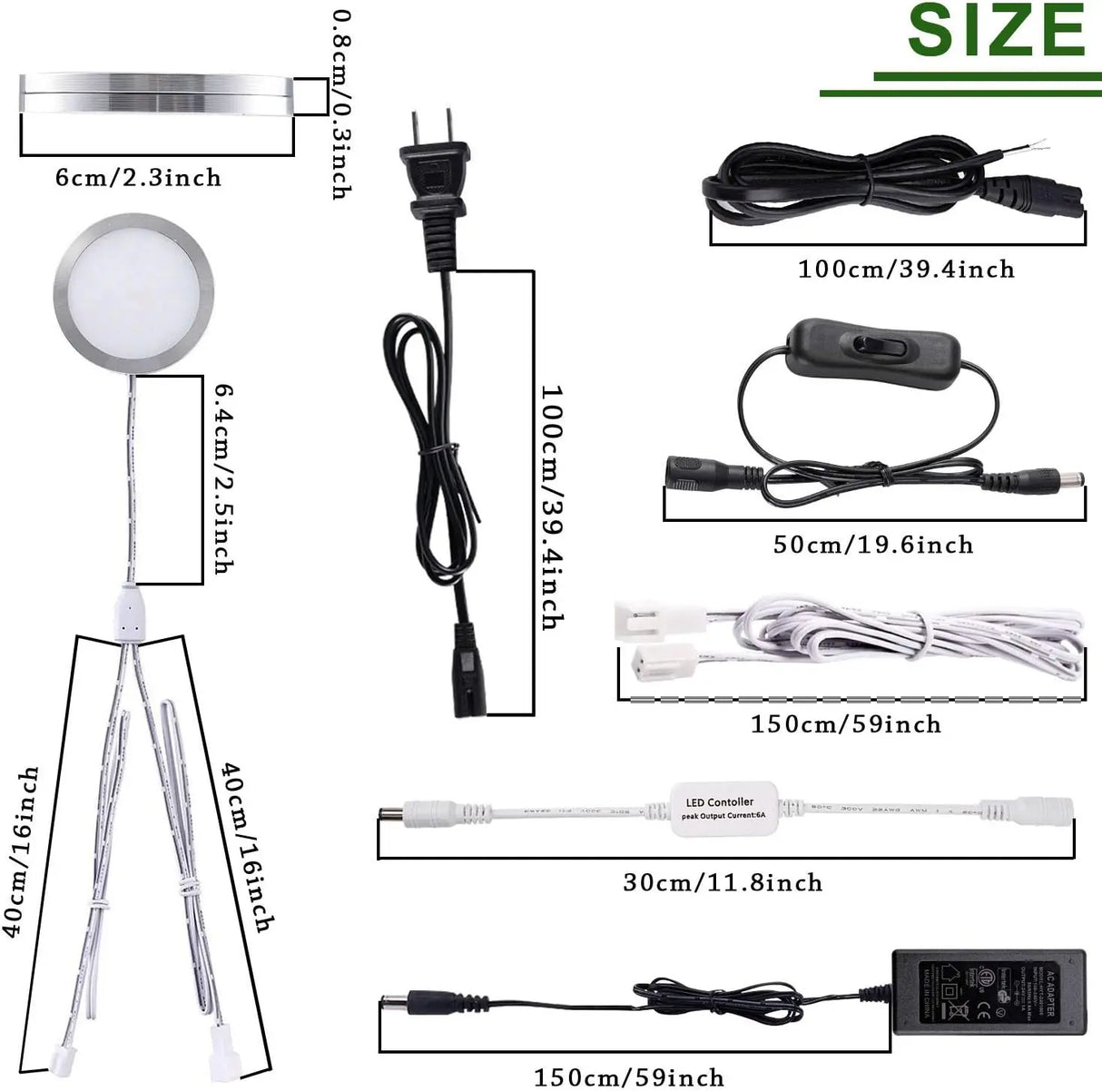 Linkable Under Cabinet LED Lighting 12V Dimmable Puck Lights with Wireless RF Remote Control, Hardwired & Wall Plug in