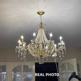 French Candle E14 Led Chandelier Villa Stairs Pearl Crystal Led Pendant Lights Hotel Art Decor Suspend Light Led Luminarias