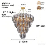 Luxury Murano Glass Chandelier (French Vintage Style) - Handcrafted Artisan Pendant Hanging Light Fixture for Living Room & Ceiling Decor