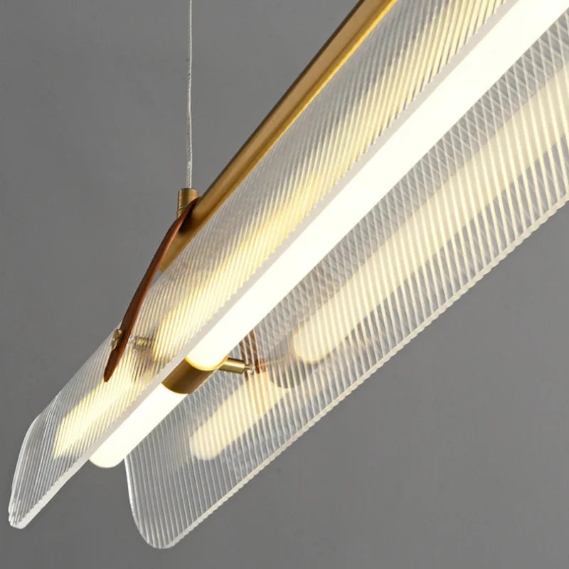 Nordic Modern Minimalist Acrylic Strip Pendant Light Dining Room Study Exhibition Hall Bar Counter Hanging Lamp Lighting Fixture