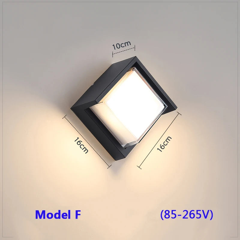 LED Outdoor Wall Light IP65 Waterproof Motion Sensor Porch Balcony Garden Wall Lamp Exterior Security Lighting