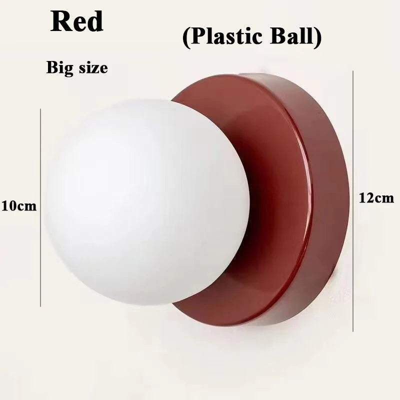 Macaron Soft Style Small Wall Sconce - Modern E27 Ball Lamp for Home Decor