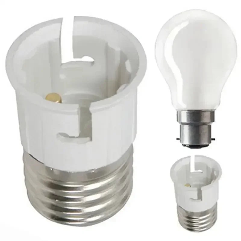 E27 to B22 Light Socket Adapter Converter (1/3/6/10 Pack) - AC 110V-220V Screw to Bayonet Bulb Holder Extender for LED Lamps