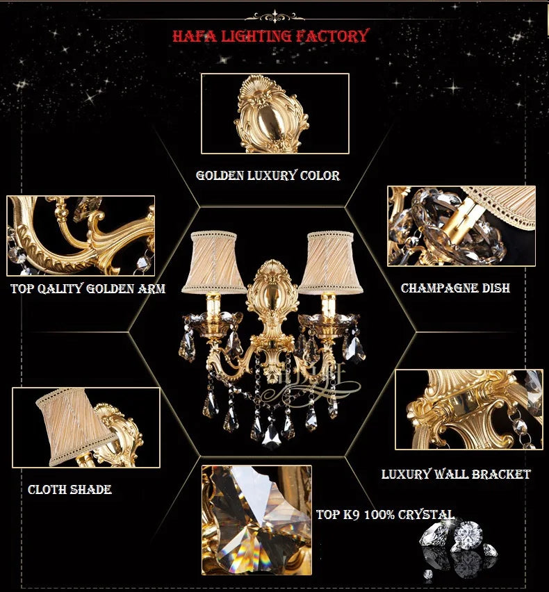 Fashion crystal wall lamp Sconce Light candle wall lamps stair lamp bedroom bedside lamp mirror light