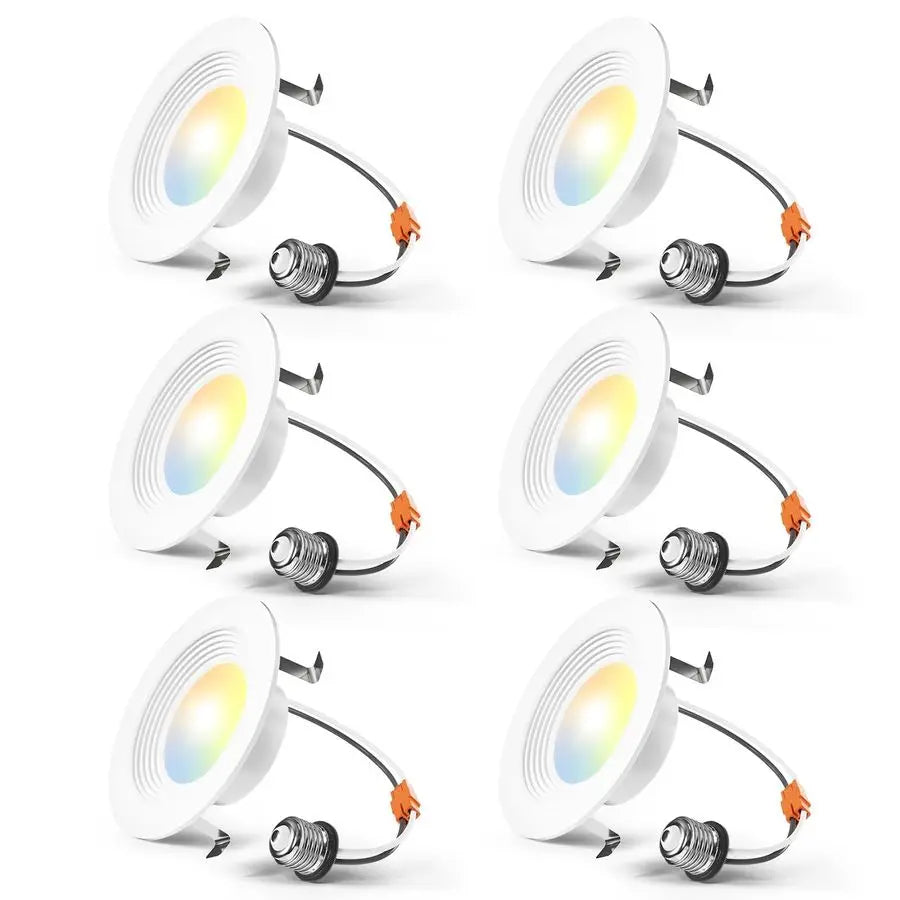 4-Inch LED Recessed Lighting 6-Pack - 5-CCT Selectable Dimmable Can Lights