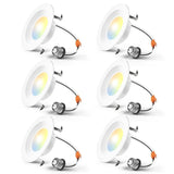 4-Inch LED Recessed Lighting 6-Pack - 5-CCT Selectable Dimmable Can Lights