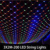 1.5MX1.5M 2x3M Garlands LED String Christmas Net Lights Fairy Xmas Party Outdoor Garden Wedding Decoration Home Curtain Decor