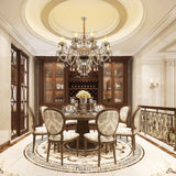 Luxurious 15 Lights Chandeliers Cognac Crystal Chandelier Adjustable Hanging Ceiling Pendant Light Vintage Lighting