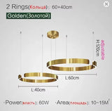Modern Salon Design Ring Ceiling Chandelier Dining Room Pendant Lamp Bedroom Home LED Lighting Fixtures