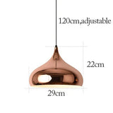Nordic Rose Gold Pendant Lights Plated Metal Hanging Lamp Fixtures Dining Room Kitchen Island Bar Cafe's Indoor Decors Lighting E27