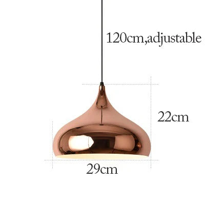 Nordic Rose Gold Pendant Lights Plated Metal Hanging Lamp Fixtures Dining Room Kitchen Island Bar Cafe&#39;s Indoor Decors Lighting E27