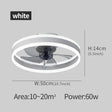 Modern Led ceiling fan without light DC motor 6-speed timing fan 18CM low floor loft remote control decorative fan with light