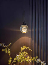 Modern Moon Pendant Light - Luxury LED Bedroom Chandelier with Crystal Accents