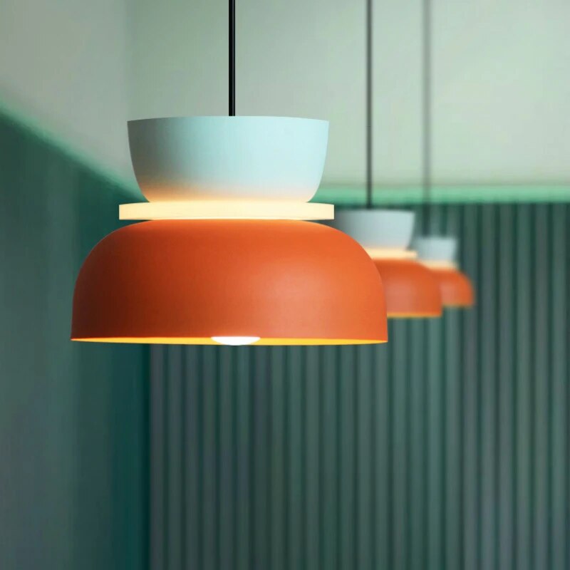  Nordic Macaron Pendant Lamp Lampasas&#39;s Coligenate Techno Suspension Colorful Bar Living Dining Room Bedroom Hanging Lighting