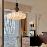 Nordic Modern Cloth & Wood Ceiling Chandelier - Minimalist Fabric Pendant Light Fixture for Living Room, Bedroom & Salon Decor