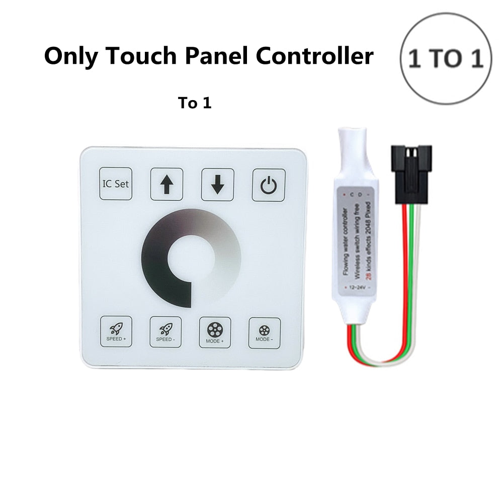 COB Running Water Flowing LED Strip Light WS2811 24V Horse Race Sequential LED Ribbon With RF Touch Panel Controller 10M 20M Set