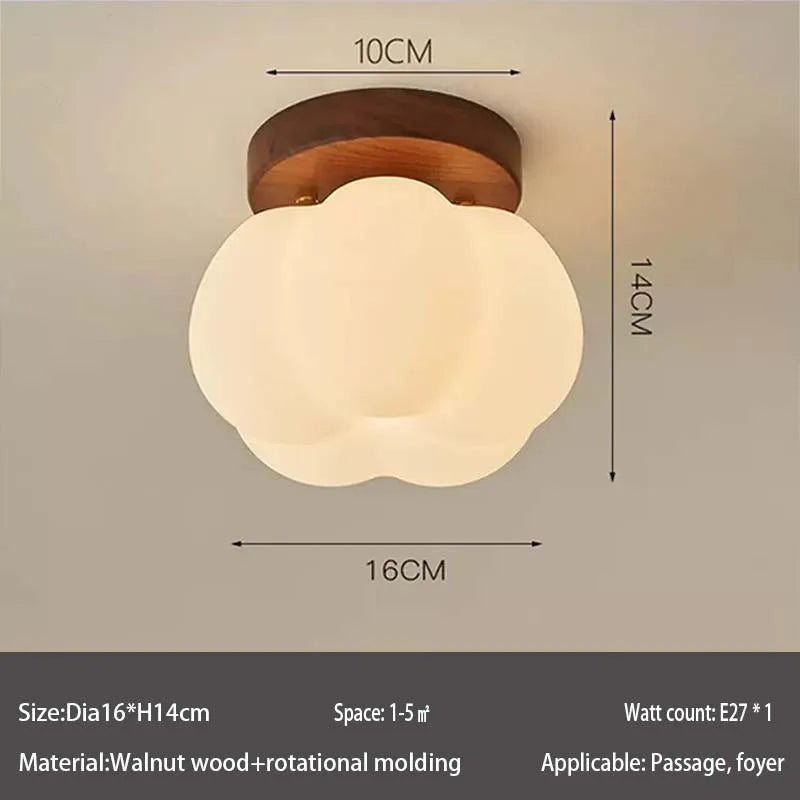 Home Lighting Walnut Copper LED Ceiling Light Corridor Living Room Light Interior Decoration Modern Ceiling Light Fixtures