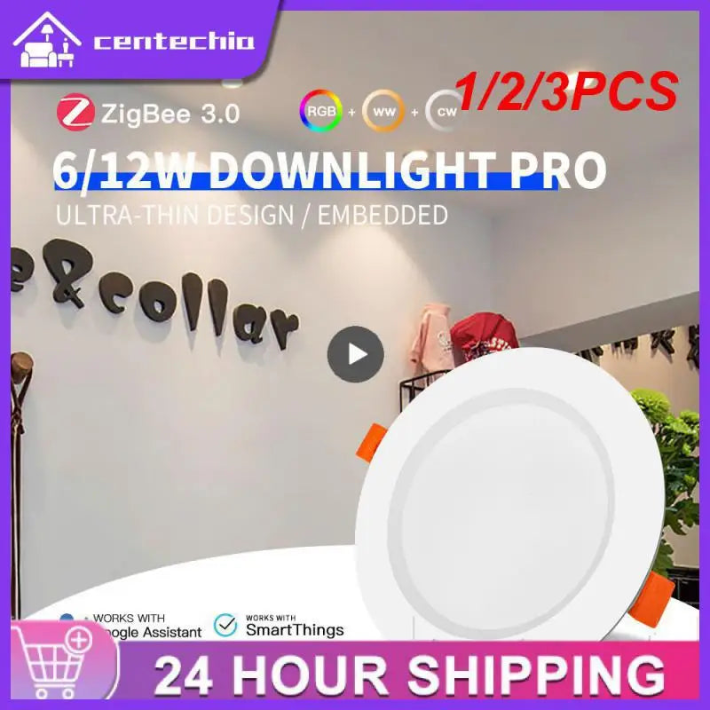 1/2/3PCS Downlights Ceiling Lamp 7W LED Spot Light AC90V-240V Recessed Round RGB Light Timed Dimmable bathroom bedroom