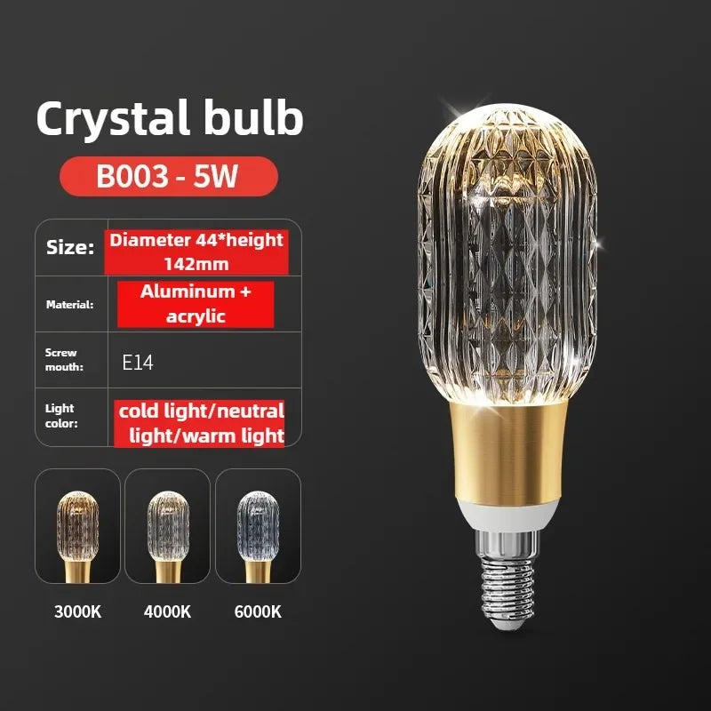 Super Bright LED Crystal Bulb  E27/E14 European Home Light  Dining Room Chandelier warm white cold white 110v 220v 230v 240v