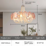 French Flower Glass Pendant Light Creamy Pearl Romantic Master Bedroom Lighting High-end Restaurant Lights