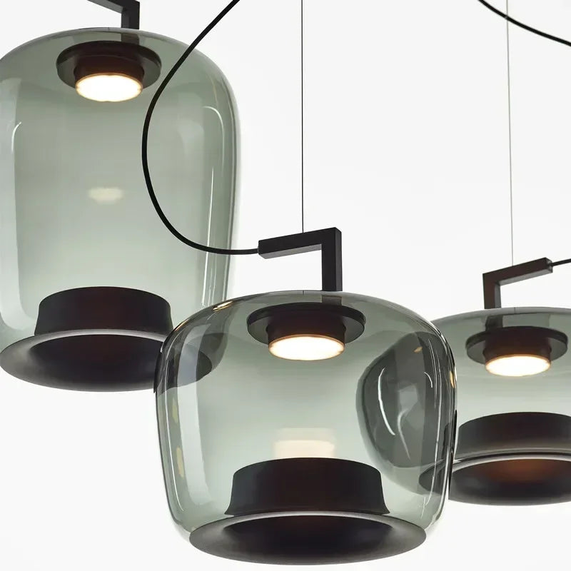 Nordic Glass Pendant Light - Minimalist Art Hanging Lamp for Bedroom & Bedside