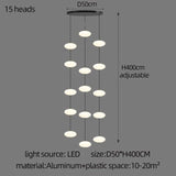 Modern Led staircase chandelier living room hanging light designer Villa duplex building  oval string attic pendant lighting