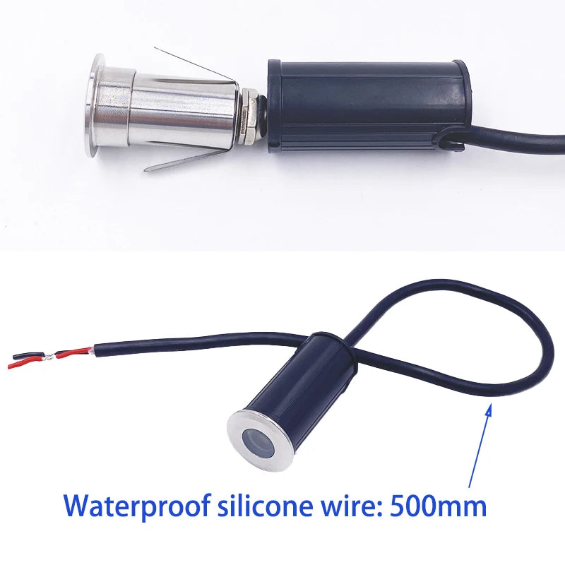 1W Mini LED IP68 Waterproof Stainless Steel Pool Underwater Lamp DC12V 24V Stair Pathway Garden Deck Spotlight Underground Light
