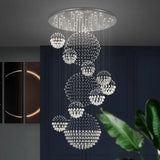 New Modern Item Large Villa Ceiling Lights Hotel Crystal Led Chandelier Staircase Pendant Light Kitchen Room Decor Hanging Lamp