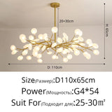 Modern Firefly LED Chandelier Black Gold for Living Room Bedroom Hall Home Decor Indoor Lighting Minimalist Ceiling Pendant Lamp