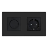 Dimmer Light Switch Rotary Knob Glass Mechanical LED Dimmable Wall Mounted Switches EU Standard Switches