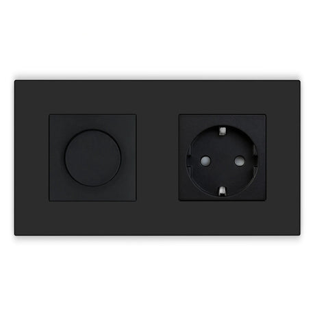 Dimmer Light Switch Rotary Knob Glass Mechanical LED Dimmable Wall Mounted Switches EU Standard Switches