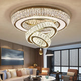Led Stainless Steel Crystal Ceiling Light 2026 Luxury Home Decoration Round Minimalist Lampara Techo for Bedroom Living Room
