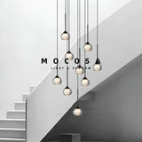 Water Drop LED Pendant Bedroom Bedside Lamps Modern Stairwell Light Living Room Ceiling Hanging Lamp Indoor Staircase Chandelier