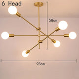 Nordic Iron Gold Pendant Lamp - Geometric LED Light for Dining Room