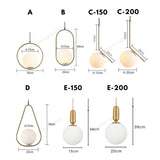 Modern LED Round Glass Ball Pendant Lights Iron E14 Pendant Lamps Hanging Light Fixture for Living Bedroom Dining Room