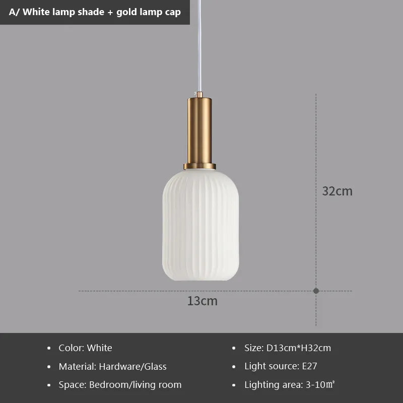 Nordic Retro restaurant colorful Glass pendant lights Creative living room Lamp Simple bedside lamp LED E27 light