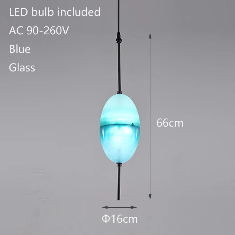 Wonder Glass Night Flow Bespoke Glass pendant light teardrop-shaped Blue pendant light art deco Italian Replica designer Lamp