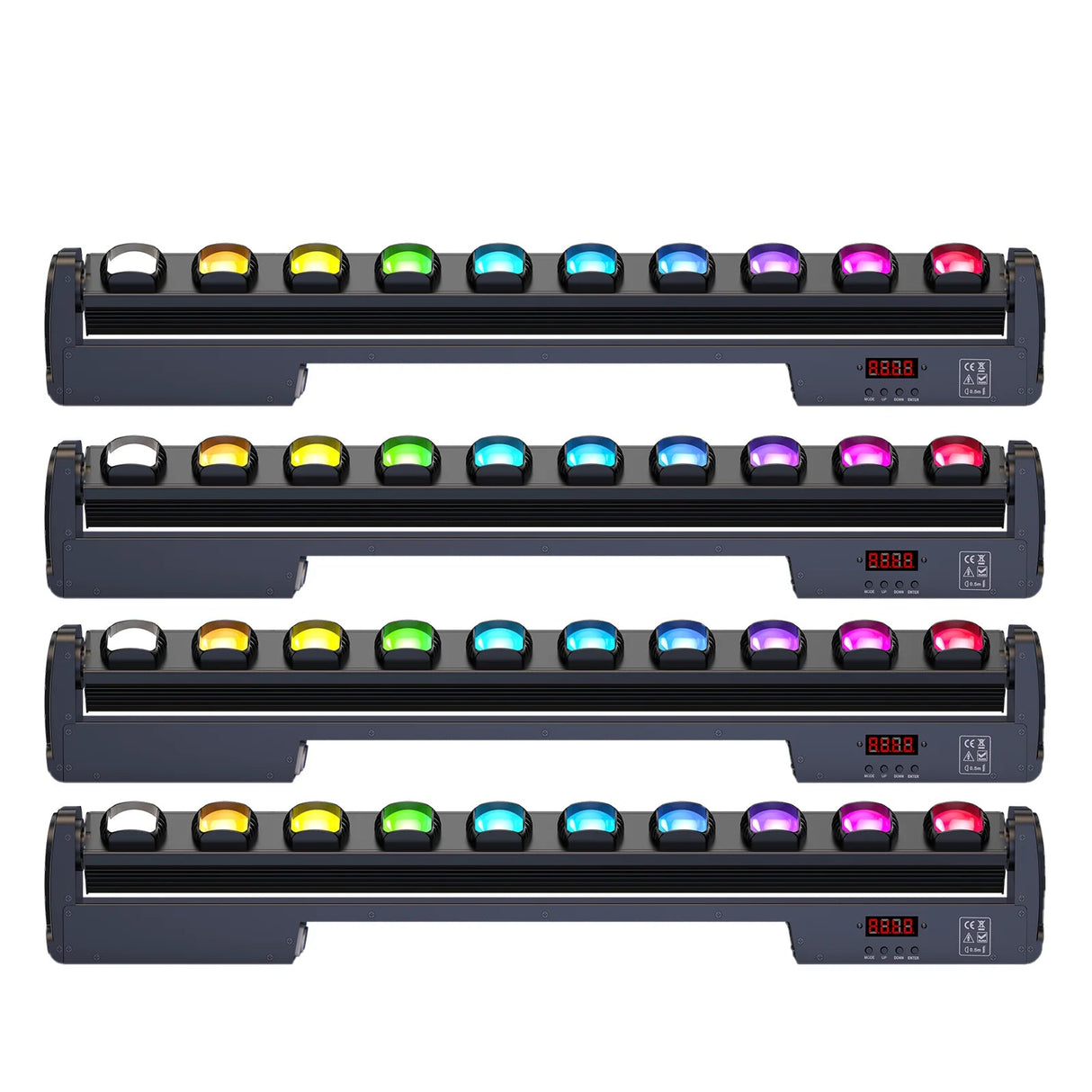 4-Pack 250W Beam Wall Wash Moving Head Lights (10x25W RGBW) - DMX Stage & Strobe Light Bar for DJ, Party & Club