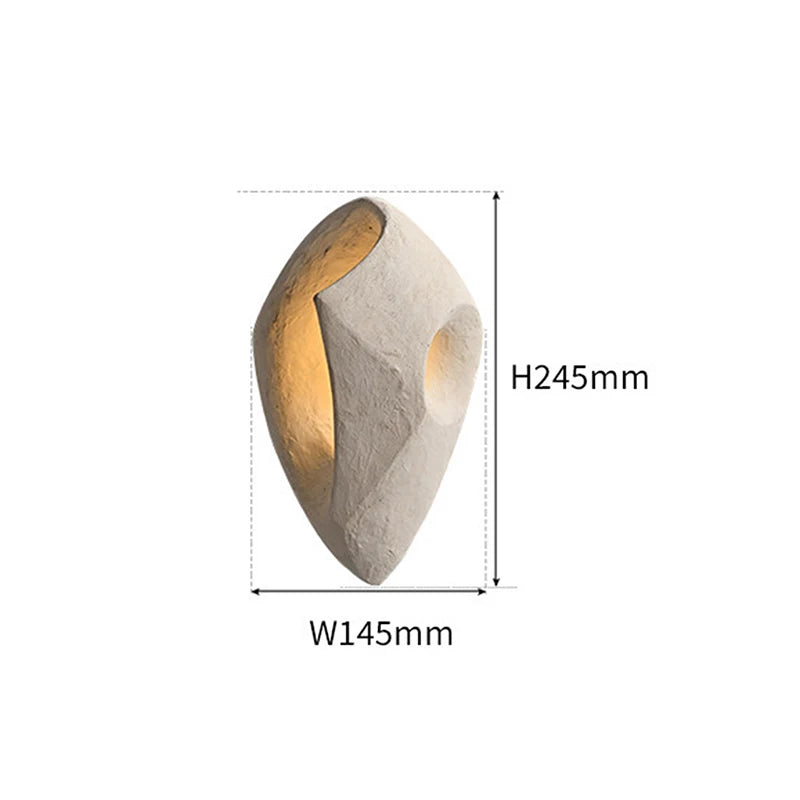 Wabi Sabi Style Cement Wall Lamp, Japanese Style Creative Wall Light for Art Hotel Livingroom Background Bedroom LED Lighting