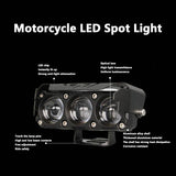 Dual Color LED Motorcycle Spotlights - 12V/24V Fog Lights for Car, SUV, UTV