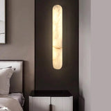 2026 Modern Luxury Natural Marble Wall Lamp - LED Long Oval Stone Sconce