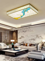 2025 Modern New Enamel Color Chandiler Lustre Crystal Glass Ceiling Light Luxury LED Ring Villa Decor Bedroom Living Dining Room