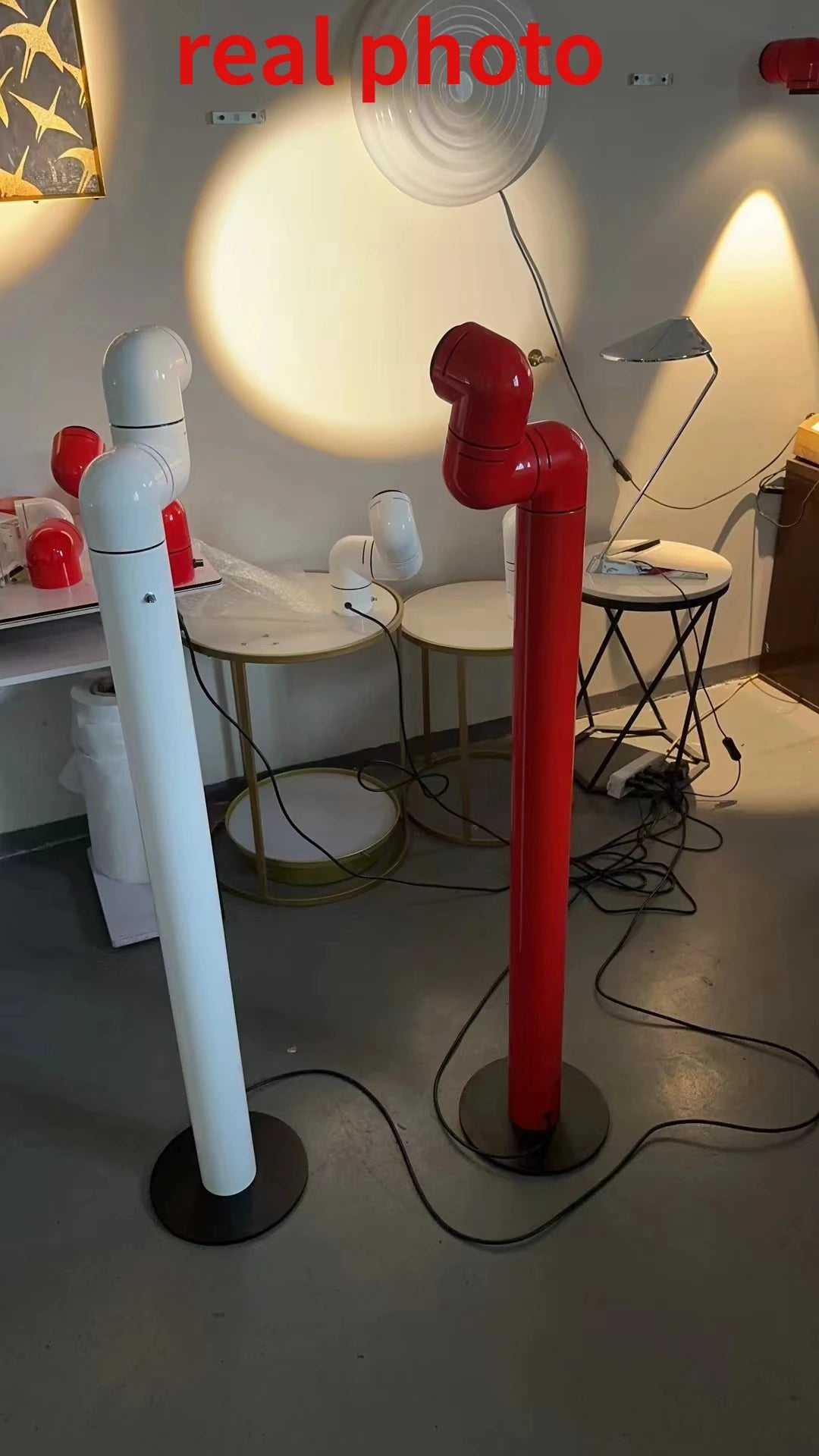 Spanish Space Age floor lamp Designer Replica Red White Water Pipe Standing Lamp For Living Room Sofa Bedroom Room Decoration