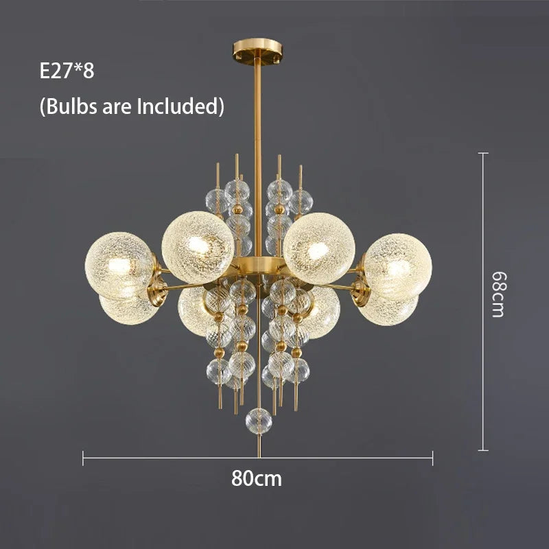 American Classic Glass Ball LED Pendant Light 2024 Modern Chandelier Lustres for Living Room kitchen Island Home Decor Luminaria