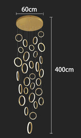 Modern Long Spiral Chandelier - Grand Staircase Pendant Lamp for High Ceilings